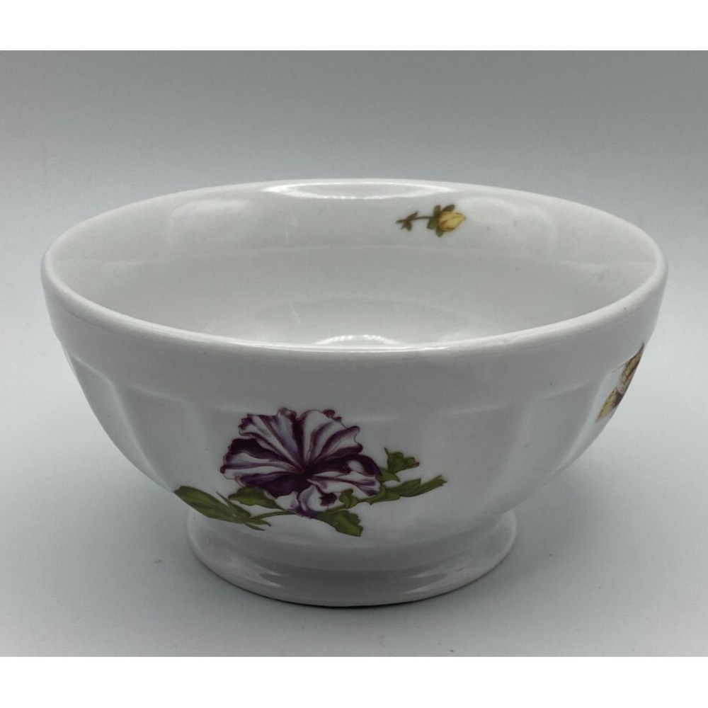 BIA Cordon Bleu Caroline 5" Footed White All Purpose Bowl Flowers‎ Butterfly Rib